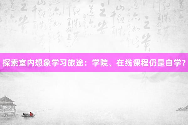 探索室内想象学习旅途：学院、在线课程仍是自学？